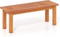 Tangkula Outdoor Backless Bench, Solid Wood Patio Bench w/Slatted Seat by TANGKULA