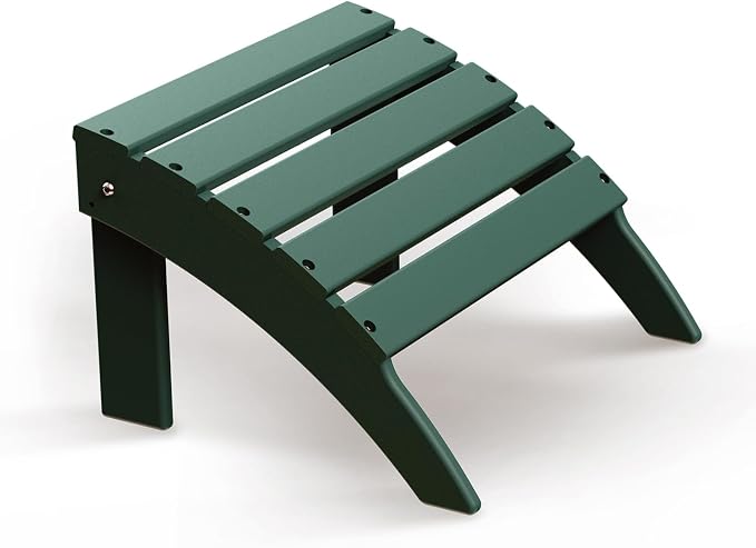 BRIOPAWS Adirondack Ottoman | Folding | HDPE Plastic | Forest Outdoor Foot Rest by BRIOPAWS