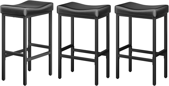 24 Inch Counter Height Bar Stools Set of 3, Compact Counter Stools - Image 9