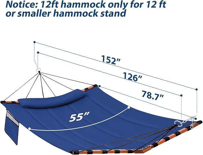 TegerDeger 12FT 2 Person Hammock Large Hammock 450LB Capacity - Image 6