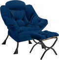 Lazy Chair with Folding Ottoman Modern Large Accent Chair, Contemporary Lounge by Congermom