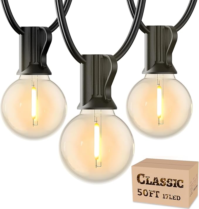 RTTY Classic Series Outdoor String Lights 50 FT Globe LED Patio Lights by RTTY