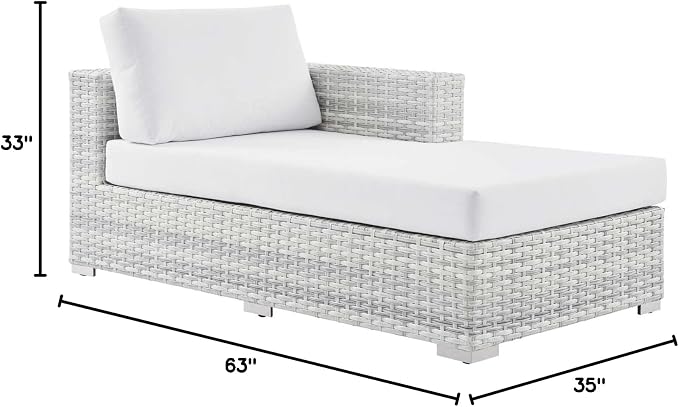 Modway EEI-4304-LGR-WHI Right Chaise, Light Gray White - Image 2