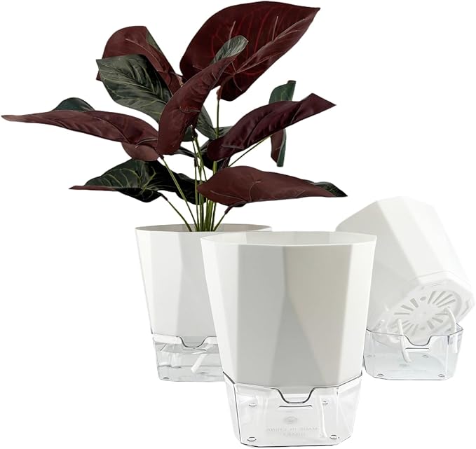 3 Packs Self Watering Plant Pots, Plastic Flower Pots by Unknown