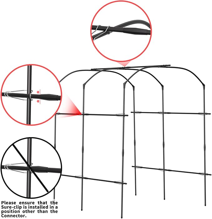 Tall Garden Arch Trellis for Climbing Plants, 87in Tall Metal Plant Support - Image 9