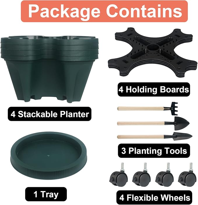 DUNCHATY Stackable Planter, Vertical Garden Planter - Image 8