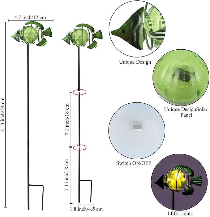 Outdoor Garden Solar Lights, Tropical Fish Backyard Decor, Led Solar Lights - Image 3