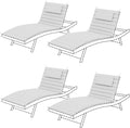 Sundale Outdoor Olefin Quilted Lounge Cushion Set of 4, Patio Foldable Chaise by SundaleOutdoor