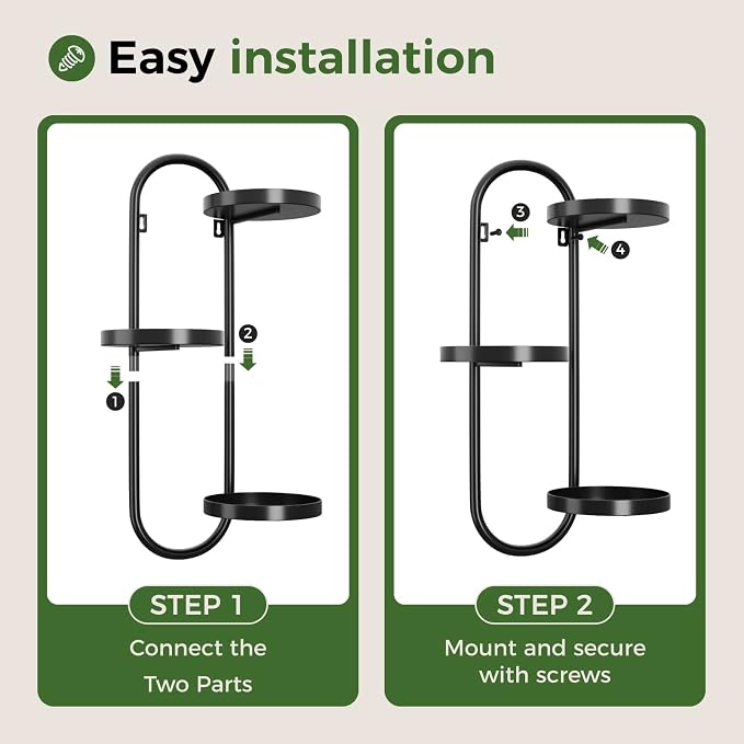 Wall Plant Holder 3 Tier Window Plant Shelves Metal Plant Wall Hanger - Image 6