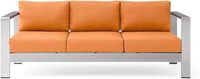 Modway Shore Aluminum Metal Outdoor Patio Sofa - Image 6