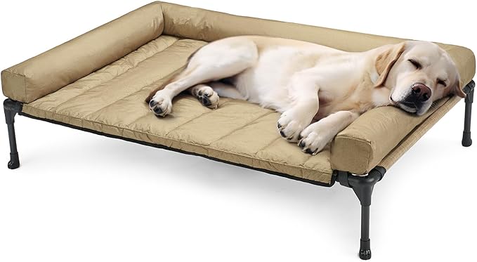 Veehoo Cooling Elevated Dog Bed Add Removable Waterproof Bolster Cushion Mat by Veehoo