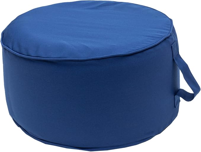 QILLOWAY Indoor/Outdoor Inflatable Stool, Round Ottoman, All Weather Foot Rest by QILLOWAY