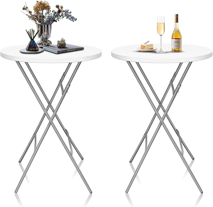 GUAGUA 32" Round Plastic Folding High Top Table by GUAGUA