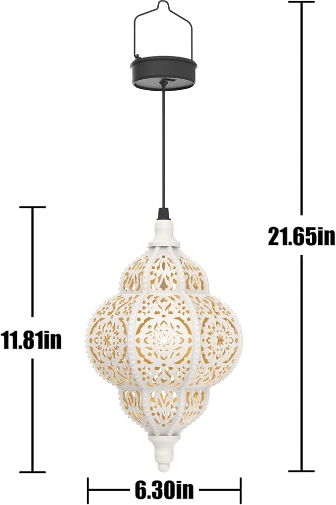 Hanging Solar Lights Outdoor Garden Decor Solar Lantern Waterproof Plastic - Image 6