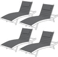 Sundale Outdoor Olefin Quilted Lounge Cushion Set of 4, Patio Foldable Chaise by SundaleOutdoor