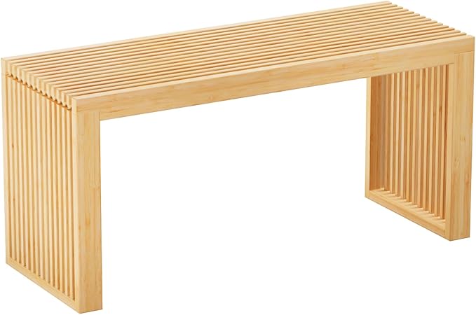 Bamboo Dining Bench Indoor Long Entryway Shoe Rack Benchs, Outdoor Modern Wood by HEALTHYYOU