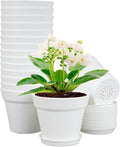 4 inch Small Plastic Nursery Pots, 16 Pack Plant Pots by Meowell