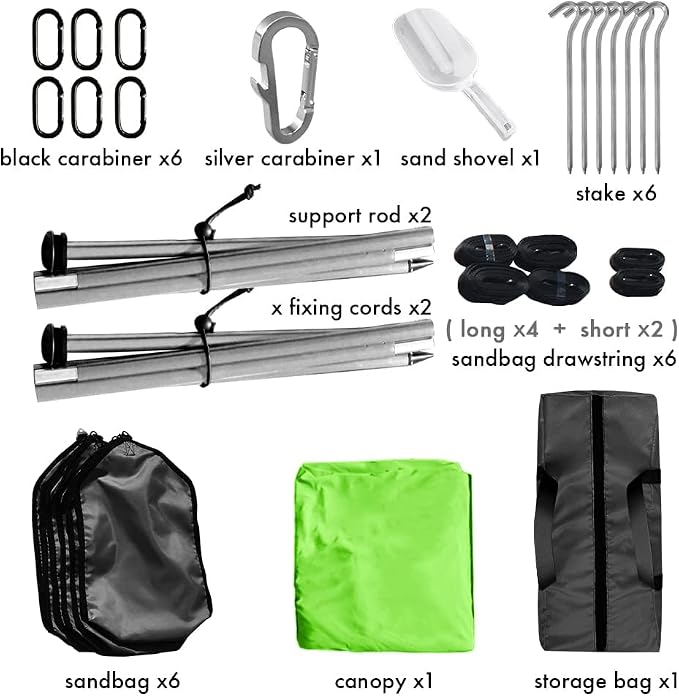 Beach Canopy Windproof Design, Sun Shelter UPF50+ Portable Family Tent - Image 7