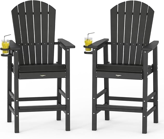 VINGLI Tall Adirondack Chairs Set of 2, All-Weather Plastic Adirondack Chair by VINGLI