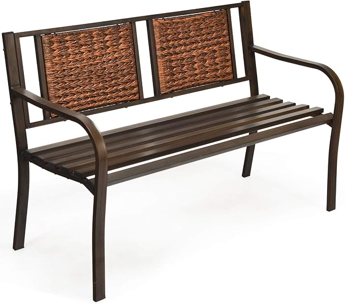 S AFSTAR Outdoor Garden Bench, Polyethylene, 50.5 in Width, 2 Adults by Safstar