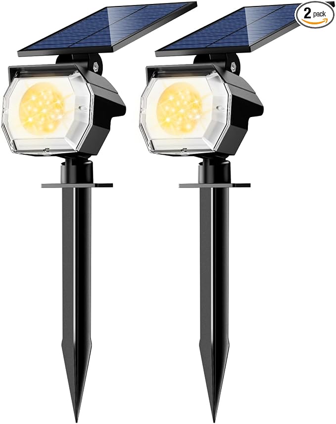 btfarm 2 Pack Solar Spot Lights Outdoor Waterproof IP65, 52 LED Landscape by btfarmdecorativelighting