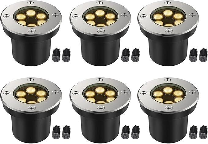 JESLED Outdoor Landscape Lights, 6W LED In Ground Well Lights, 12V 24V 3000K by JESLED