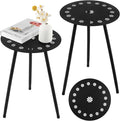 Outdoor Side Table Set of 2 Patio Round Tables by PartyZealot