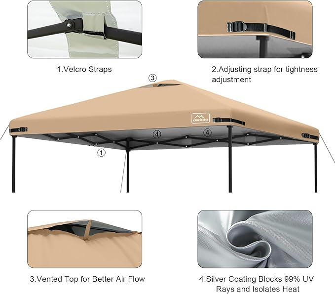 KAMPKEEPER Replacement Top Pop Up Canopy Tent Cover Roof - Image 4