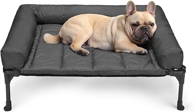 Veehoo Cooling Elevated Dog Bed Add Removable Waterproof Bolster Cushion Mat by Veehoo