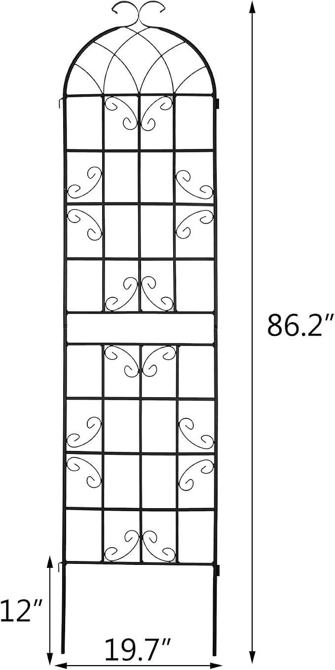 4 Pack 86.2x19.7in Metal Garden Trellis - Image 3