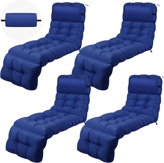 4 Pieces Outdoor Chaise Lounge Cushions by DoubleFill