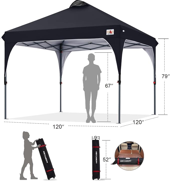 ABCCANOPY Outdoor Pop up Canopy Tent, 10x10 Instant Portable Canopy - Image 2