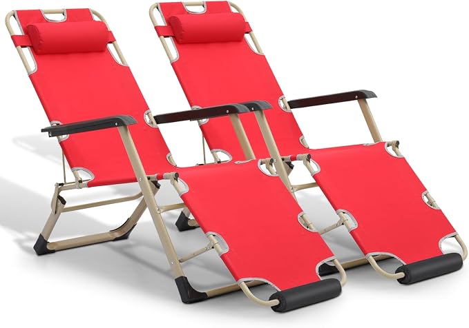 Athena Collection Zero Gravity Outdoor Lounge Chair Set of 2, Outdoor Chaise by AthenaCollectionFurniture