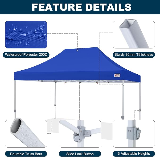 MASTERCANOPY Pop Up Canopy Tent Commercial Grade 10x15 Instant Shelter - Image 3
