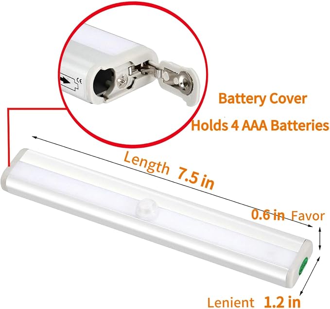 10LEDs Outdoor Sensor Step Light, 2 Pack RV Sensor LED Closet Light, Stick-On - Image 2