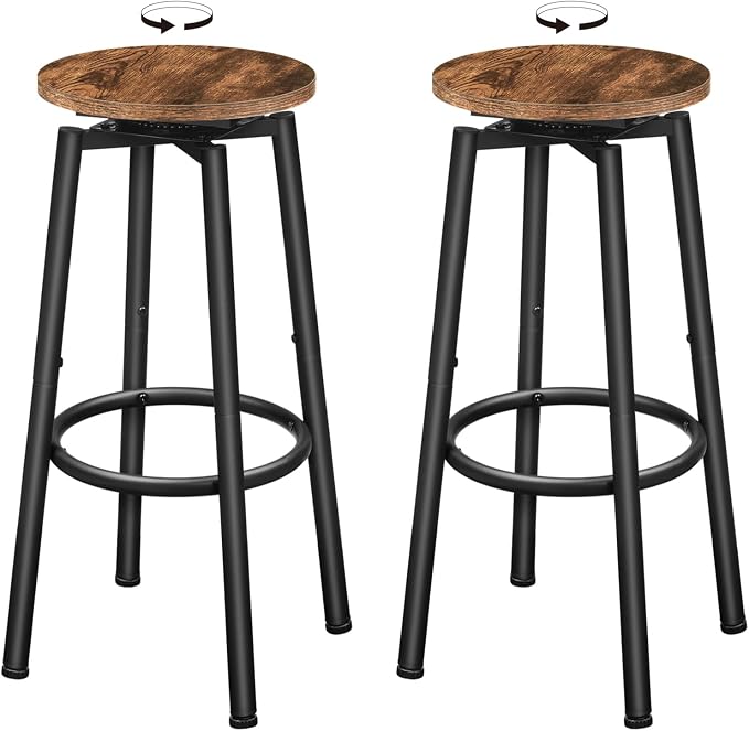 HOOBRO Bar Stools, Swivel Bar Stools Set of 2, 24.9" Round Bar Chairs, Backless by HOOBRO