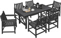 7 Pieces HDPE Outdoor Dining Set, Patio Dining Set by SeeHill