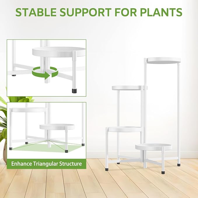 iDavosic.ly 4 Tier Large Plant Stand Indoor, 10 Inch Wide Tall Corner Metal - Image 5
