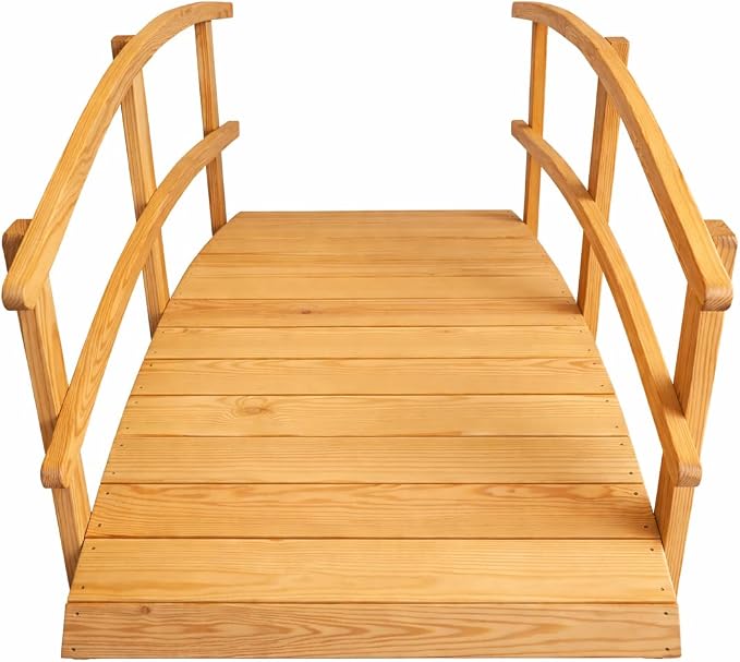 6 FT Natural Amish Made Garden Bridge - Image 6