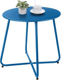 Patio Outdoor Side Table Waterproof Round Metal Steel Small Side Table Weather by Meluvici