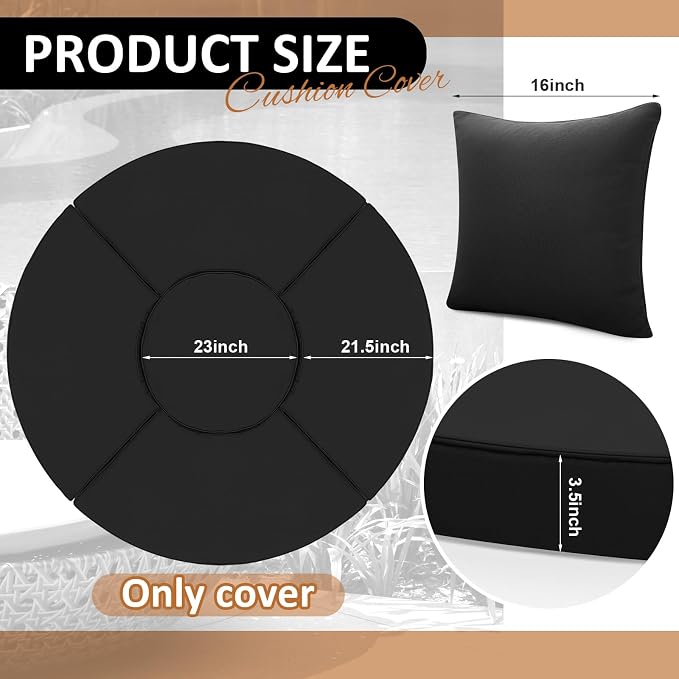 Patelai 66" Outdoor Daybed Cushion Cover Round Replacement - Image 2