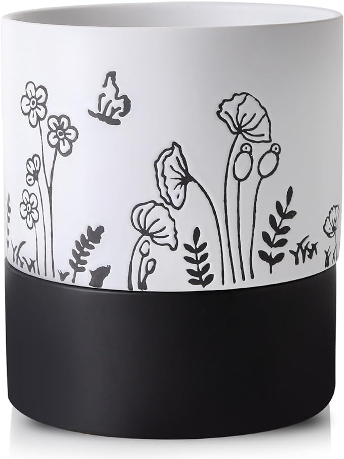Nihow Self Watering Plant Pot: 6 Inch Ceramic Planter by Nihow