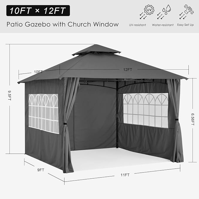 MASTERCANOPY Patio Gazebo Steel Frame Outdoor Gazebo - Image 2