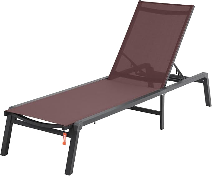 VEVOR Chaise Lounge Chair Outdoor, Aluminum Patio Lounge Chairs - Image 6