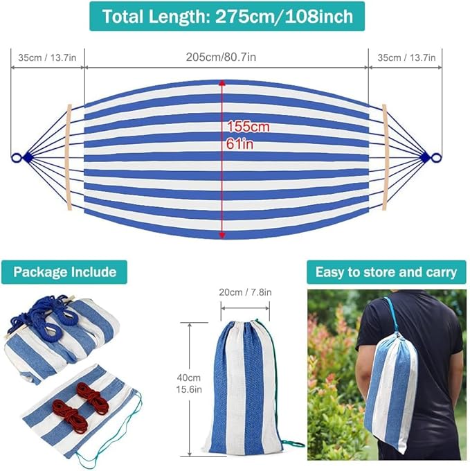 MOSFiATA Hammocks Portable Camping Hammock Upgraded 550lb Comfortable Fabric - Image 3