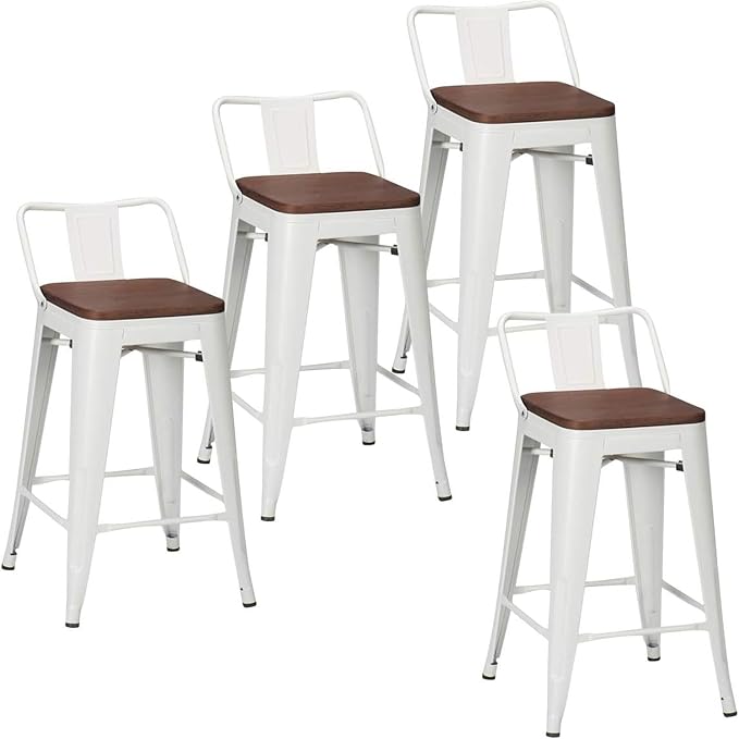 Changjie Furniture 30 Inch Bar Stools Set of 4 Industrial Metal Barstools Bar by ALISH