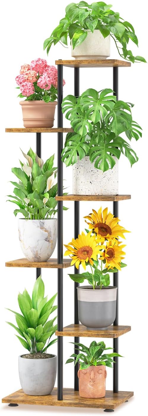 LASZOLA Black 5 Tiered Wood Plant Stand Indoor by LASZOLA