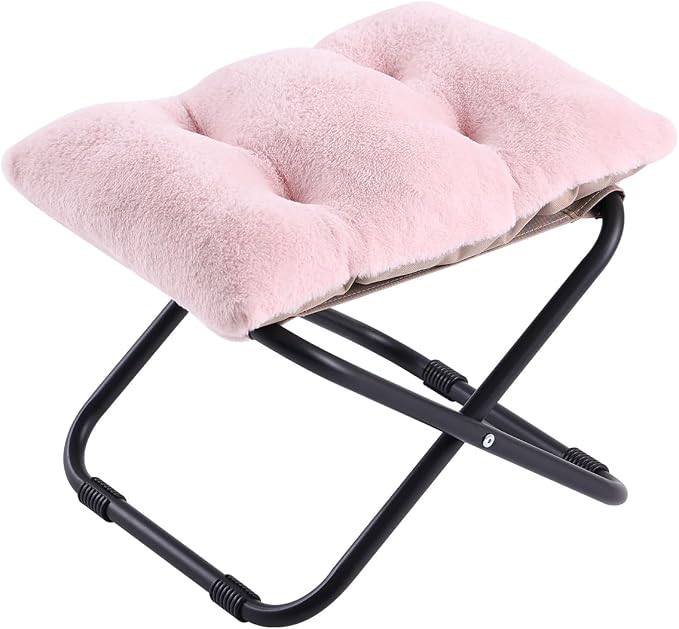 LITA Folding Footrest Stool, Portable Ottoman Foot Rest, Upholstered Small by LITA