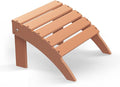 BRIOPAWS Adirondack Ottoman | Folding | HDPE Plastic | Teak Outdoor Foot Rest | by BRIOPAWS
