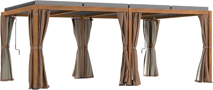 Outsunny 12' x 19' Louvered Pergola Hardtop Gazebo by Outsunny